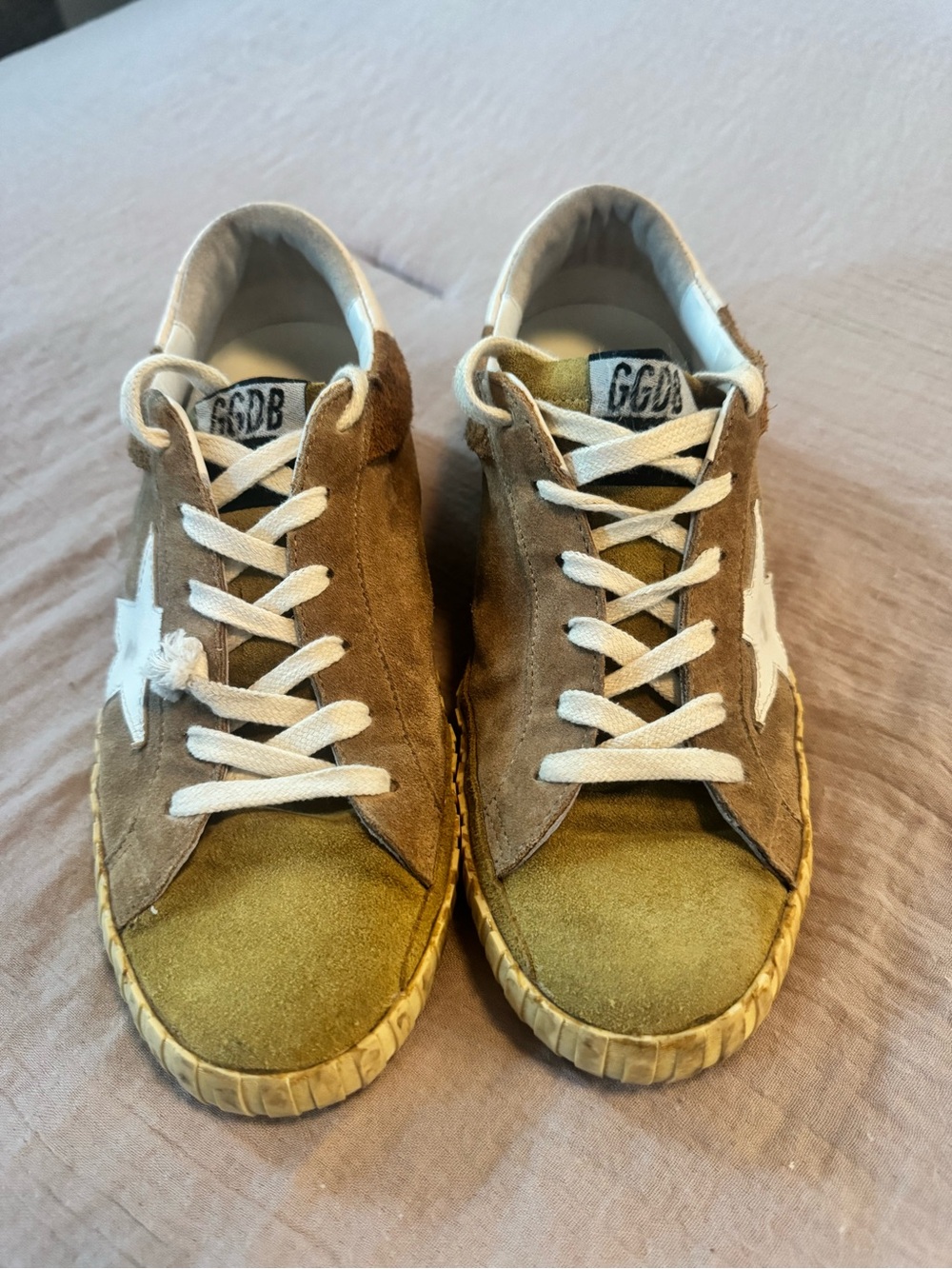 Golden Goose Super-Star Suede Sneakers Brown White Star Size 38